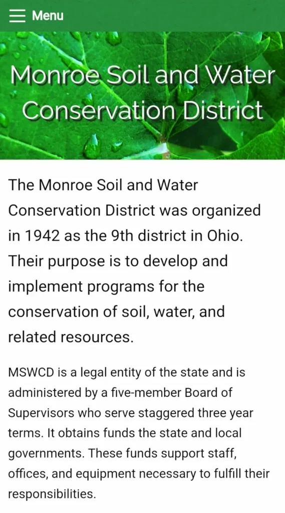 Monroe Soil and Water Conservation District Mobile Website