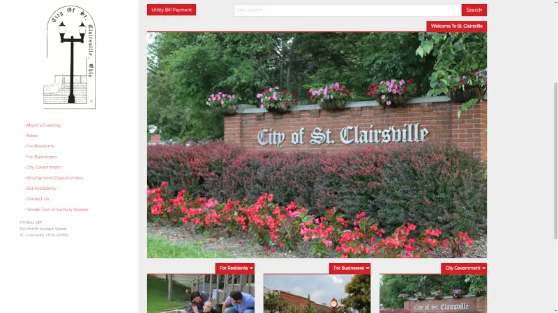 St. Clairsville Desktop Website