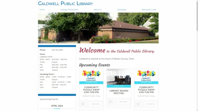 Caldwell Public Library Desktop Website