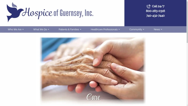 Hospice of Guernsey Desktop Website