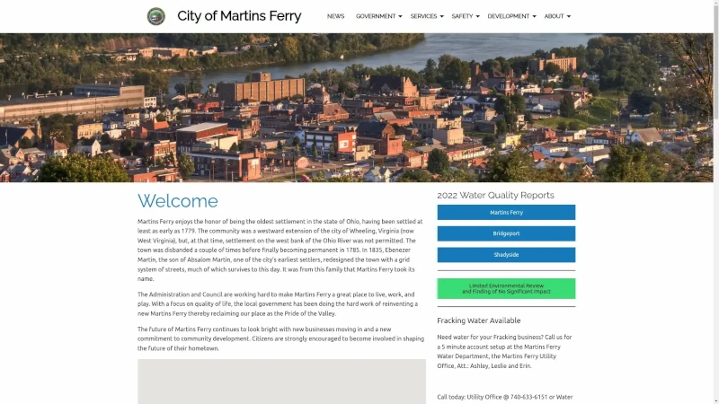 Martins Ferry Desktop Website