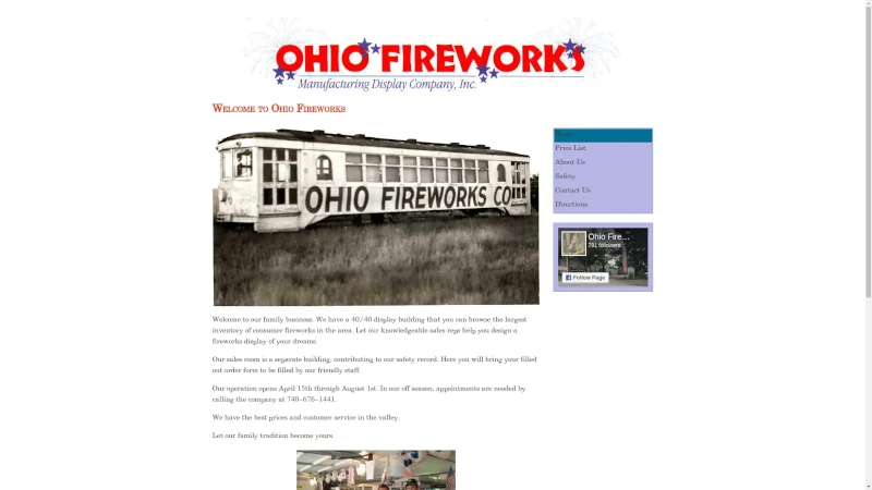 Ohio Fireworks Desktop Website